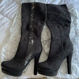 Jennifer Lopez brand High shaft boots black with shine black size 71/2